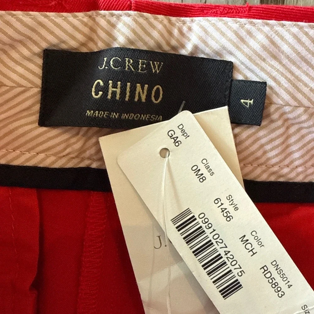 NEW J Crew Womens Preppy Chino Shorts 3" Inseam Sz 4 Red Casual Classic Mid Rise - Picture 6 of 8